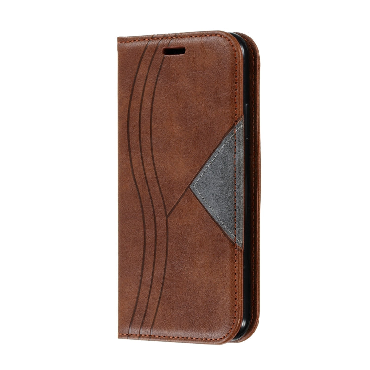 For iPhone X / XS Splicing Color Magnetic Hem Horizontal Flip Leather Case with Holder & Card Slots