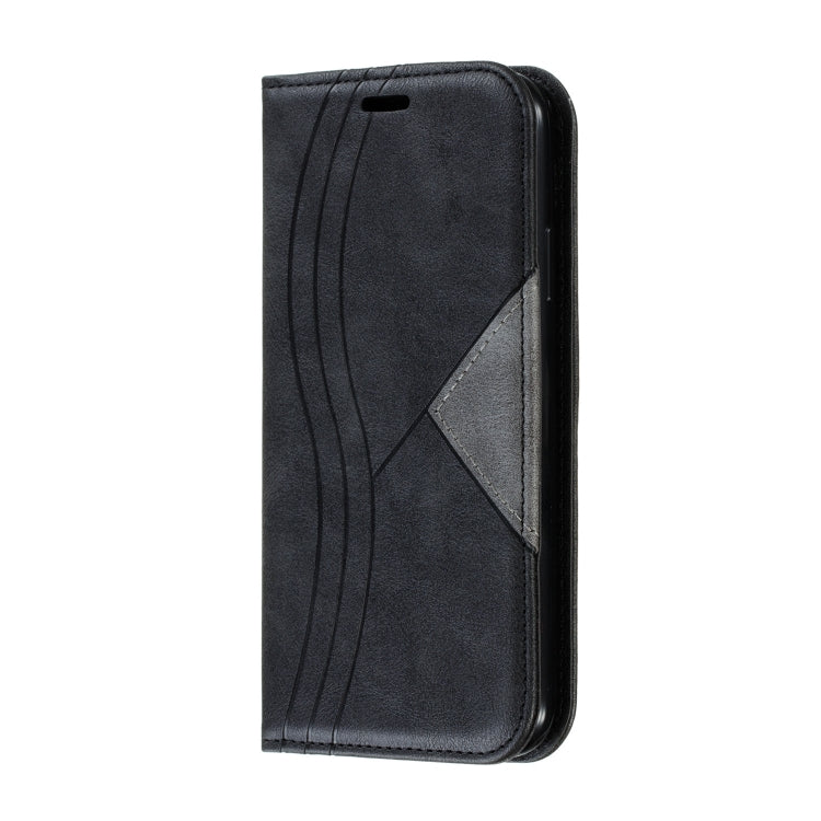 For iPhone XR Splicing Color Magnetic Hem Horizontal Flip Leather Case with Holder & Card Slots