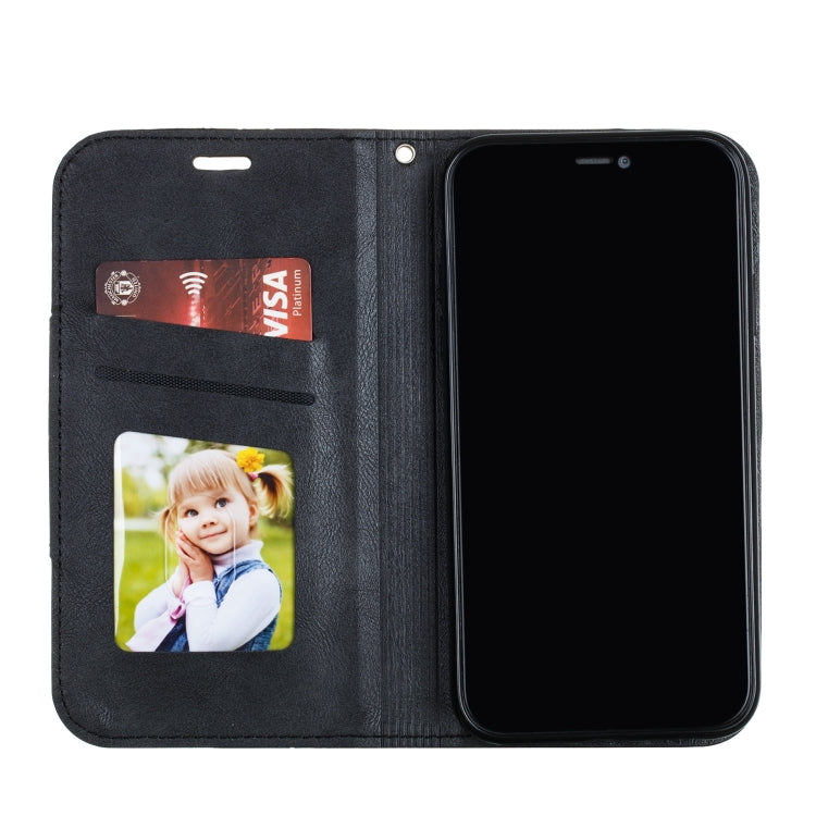 For iPhone XR Splicing Color Magnetic Hem Horizontal Flip Leather Case with Holder & Card Slots
