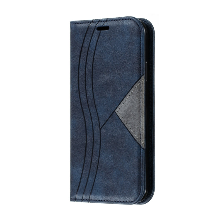 For iPhone XR Splicing Color Magnetic Hem Horizontal Flip Leather Case with Holder & Card Slots