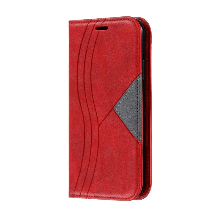 For iPhone XR Splicing Color Magnetic Hem Horizontal Flip Leather Case with Holder & Card Slots