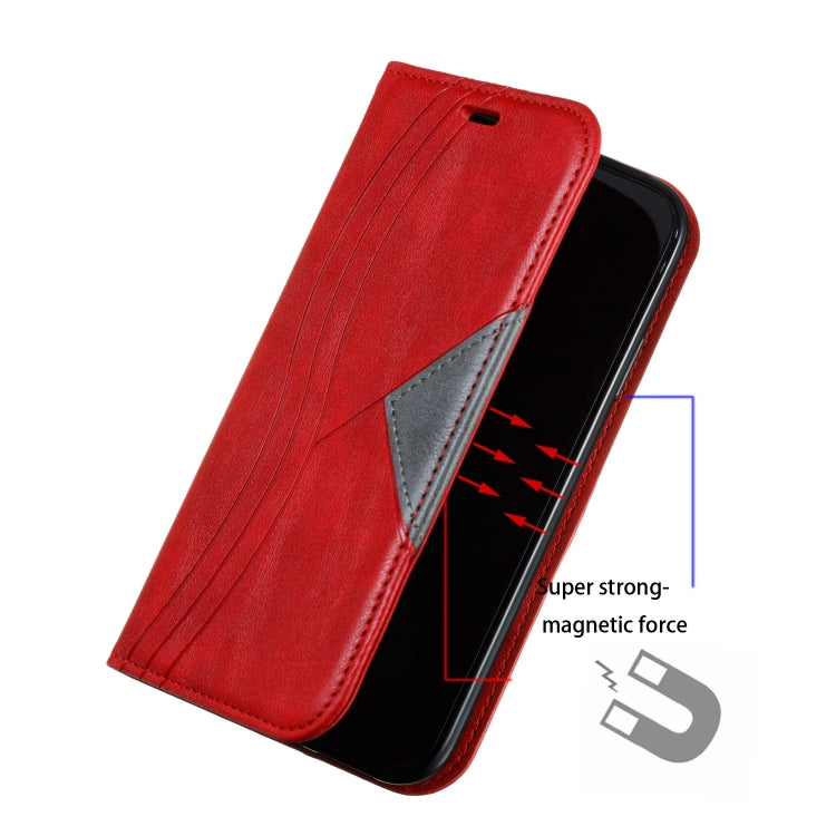 For iPhone XR Splicing Color Magnetic Hem Horizontal Flip Leather Case with Holder & Card Slots