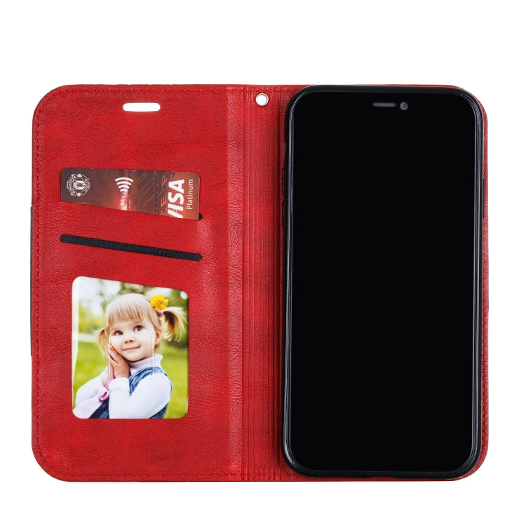 For iPhone XR Splicing Color Magnetic Hem Horizontal Flip Leather Case with Holder & Card Slots