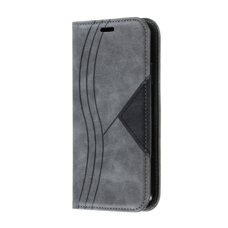 For iPhone XR Splicing Color Magnetic Hem Horizontal Flip Leather Case with Holder & Card Slots