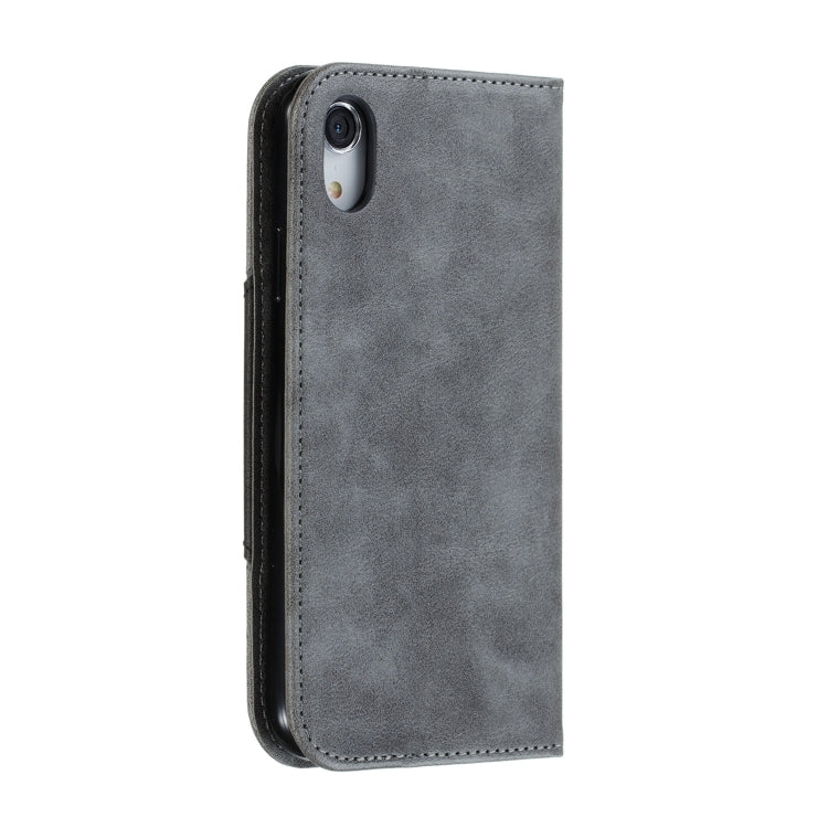 For iPhone XR Splicing Color Magnetic Hem Horizontal Flip Leather Case with Holder & Card Slots