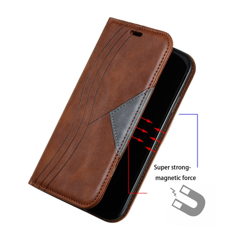 For iPhone XR Splicing Color Magnetic Hem Horizontal Flip Leather Case with Holder & Card Slots
