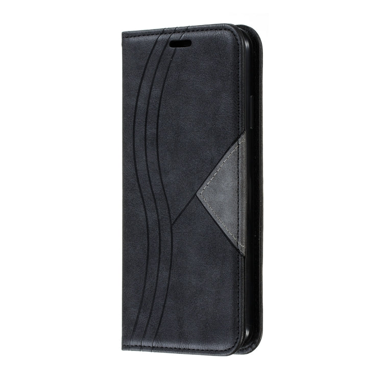 For iPhone XS Max Splicing Color Magnetic Hem Horizontal Flip Leather Case with Holder & Card Slots