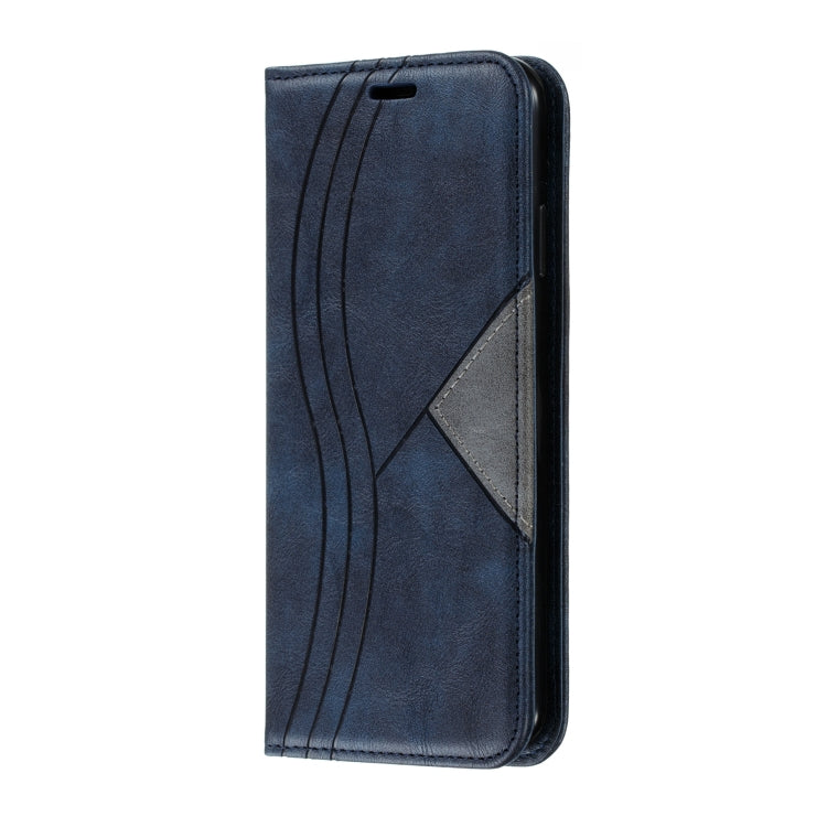 For iPhone XS Max Splicing Color Magnetic Hem Horizontal Flip Leather Case with Holder & Card Slots