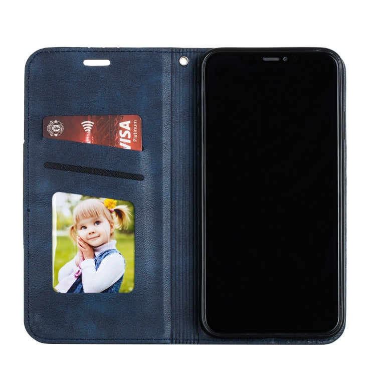 For iPhone XS Max Splicing Color Magnetic Hem Horizontal Flip Leather Case with Holder & Card Slots