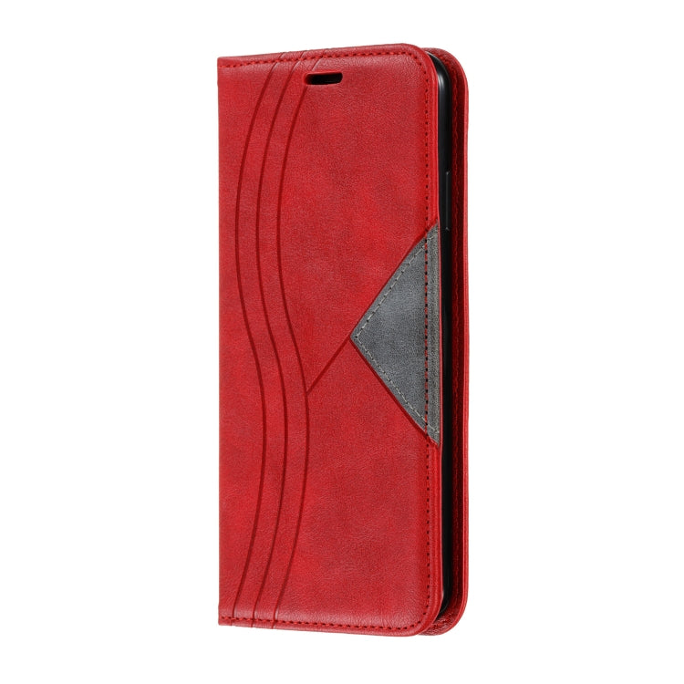 For iPhone XS Max Splicing Color Magnetic Hem Horizontal Flip Leather Case with Holder & Card Slots
