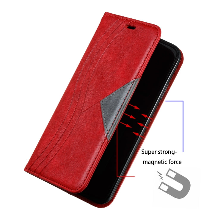 For iPhone XS Max Splicing Color Magnetic Hem Horizontal Flip Leather Case with Holder & Card Slots