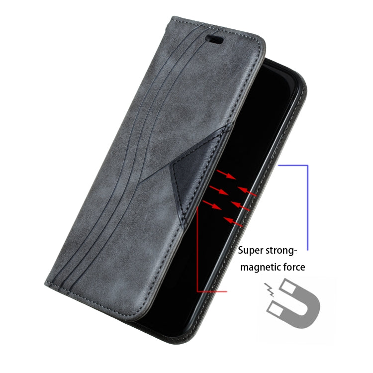 For iPhone XS Max Splicing Color Magnetic Hem Horizontal Flip Leather Case with Holder & Card Slots