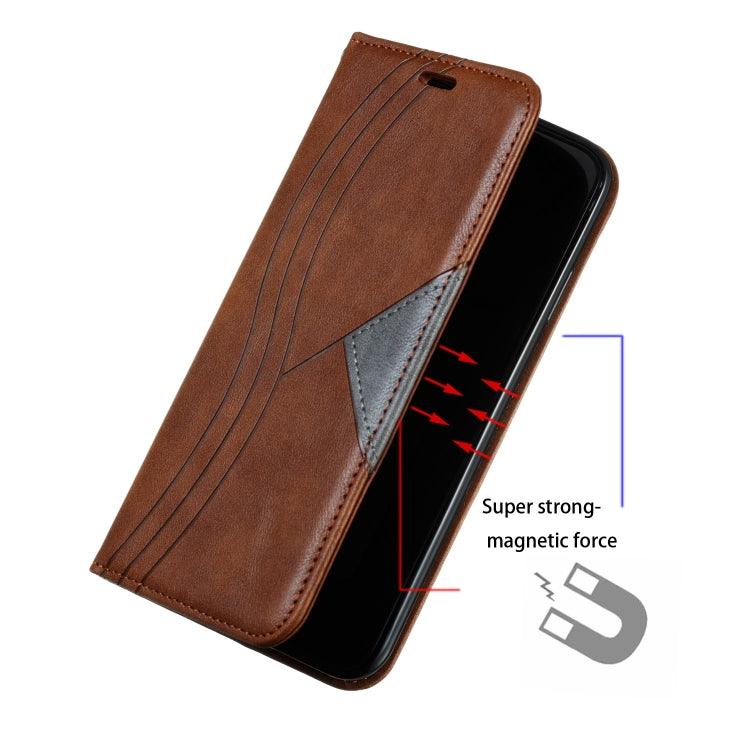 For iPhone XS Max Splicing Color Magnetic Hem Horizontal Flip Leather Case with Holder & Card Slots
