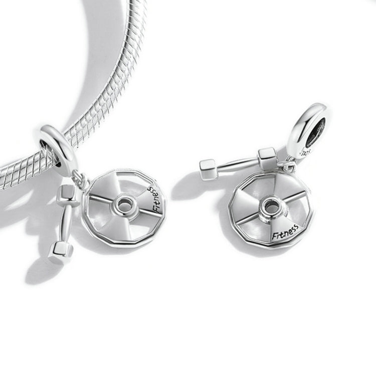 S925 Sterling Silver Fitness Equipment Pendant DIY Bracelet Necklace Accessories