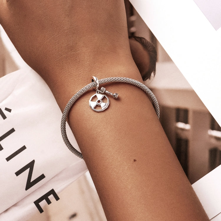 S925 Sterling Silver Fitness Equipment Pendant DIY Bracelet Necklace Accessories