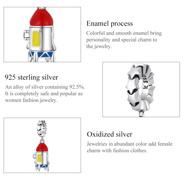 S925 Sterling Silver Little Rocket Pendant DIY Bracelet Necklace Accessories