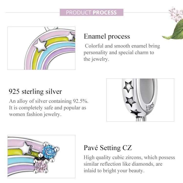 S925 Sterling Silver Fantasy Rainbow Pendant DIY Bracelet Necklace Accessories