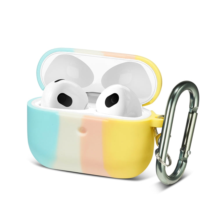 Four-color Rainbow Earphone Protective Case with Hook For AirPods 3