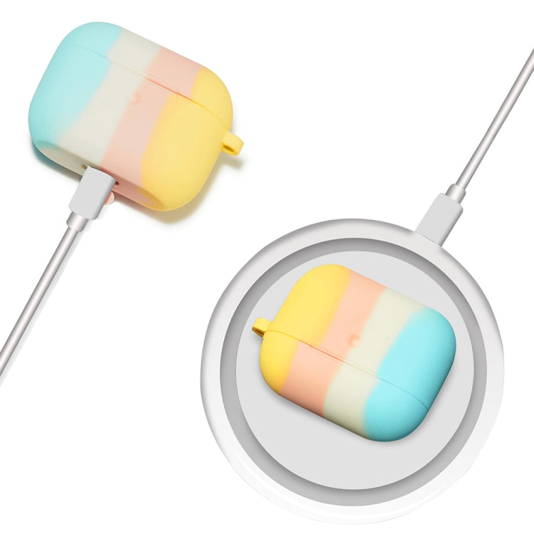 Four-color Rainbow Earphone Protective Case with Hook For AirPods 3