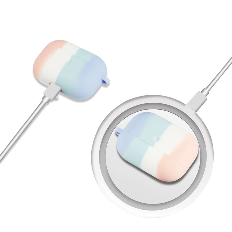 Four-color Rainbow Earphone Protective Case with Hook For AirPods 3