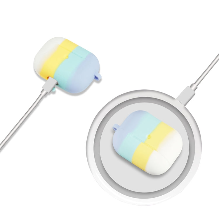 Four-color Rainbow Earphone Protective Case with Hook For AirPods 3