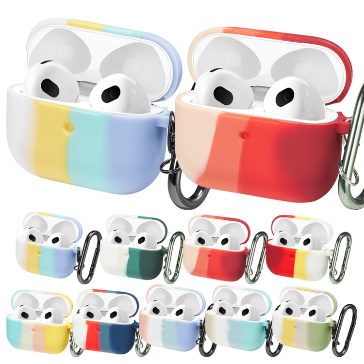 Four-color Rainbow Earphone Protective Case with Hook For AirPods 3