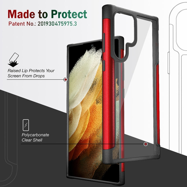 For Samsung Galaxy S22 Ultra 5G Iron Man Series Metal PC + TPU Phone Protective Case