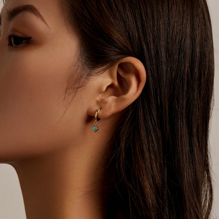 S925 Sterling Silver Square Zircon Women Earrings