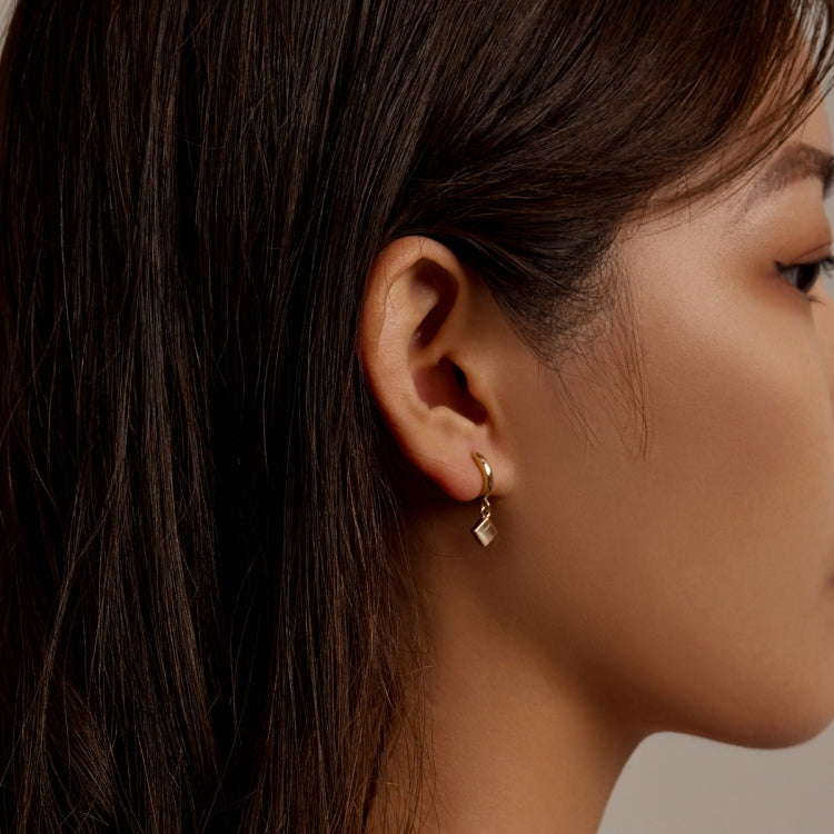 S925 Sterling Silver Square Zircon Women Earrings
