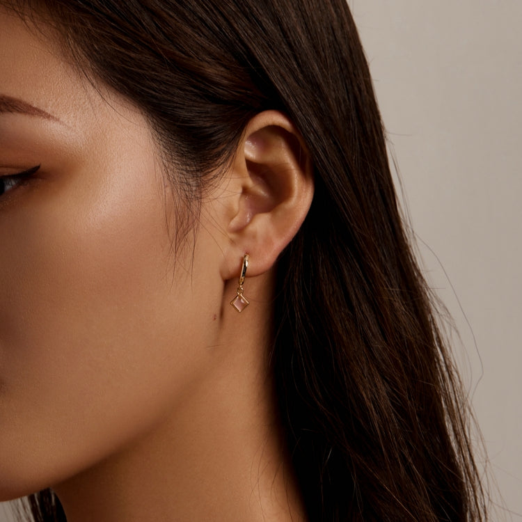 S925 Sterling Silver Square Zircon Women Earrings