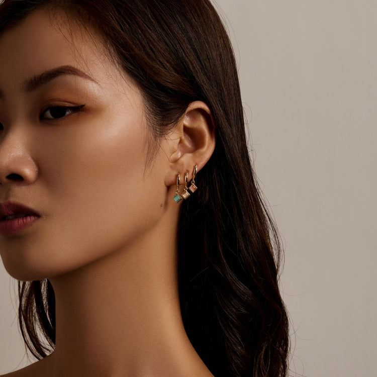 S925 Sterling Silver Square Zircon Women Earrings
