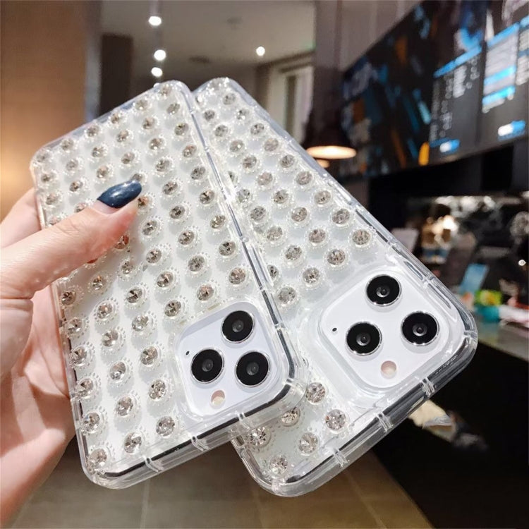 For iPhone 13 Pro Max Transparent Diamond TPU Shockproof Phone Case
