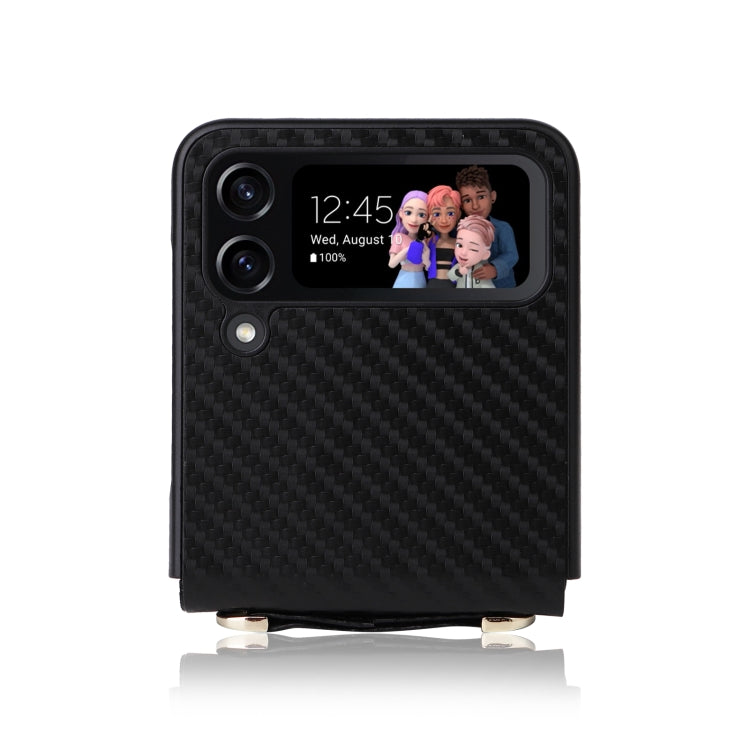 For Samsung Galaxy Z Flip3 5G Carbon Fiber Texture Shock-proof PU Phone Case