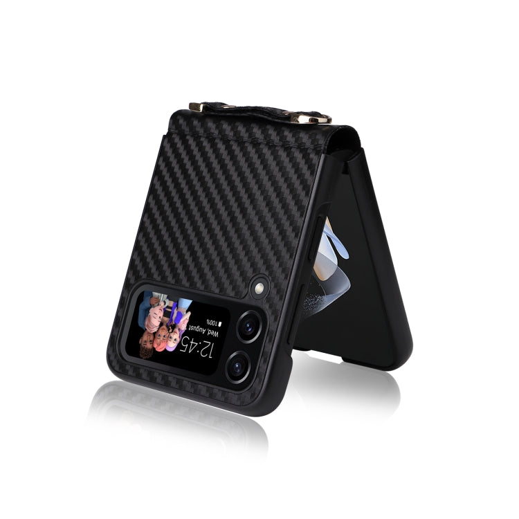 For Samsung Galaxy Z Flip3 5G Carbon Fiber Texture Shock-proof PU Phone Case