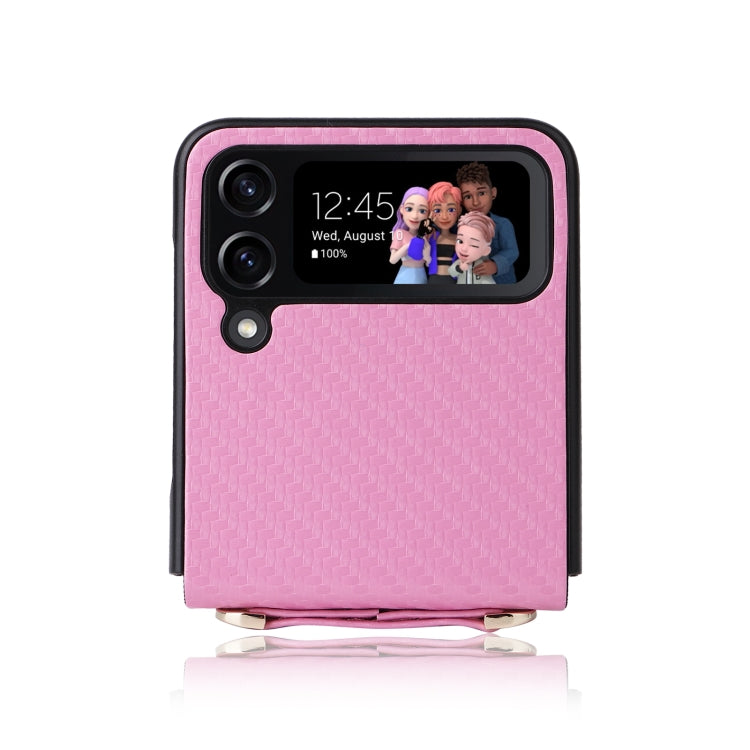 For Samsung Galaxy Z Flip3 5G Carbon Fiber Texture Shock-proof PU Phone Case