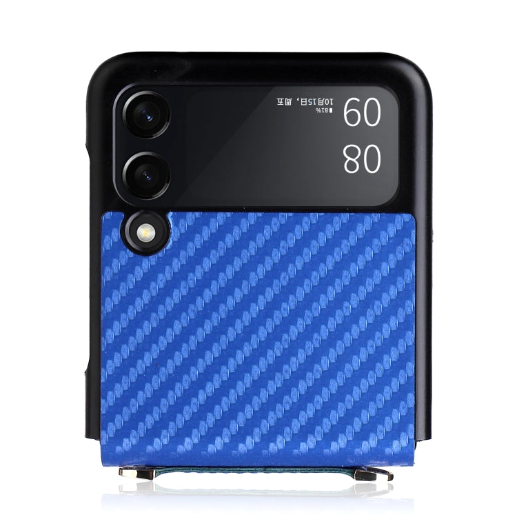 For Samsung Galaxy Z Flip3 5G Carbon Fiber Texture Shock-proof PU Phone Case