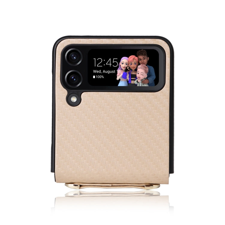 For Samsung Galaxy Z Flip3 5G Carbon Fiber Texture Shock-proof PU Phone Case