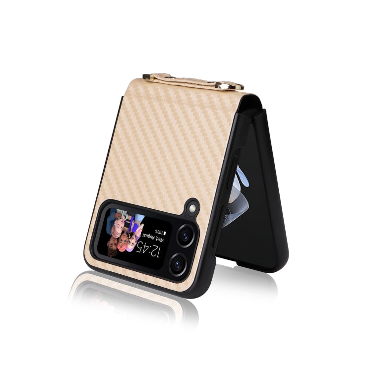 For Samsung Galaxy Z Flip3 5G Carbon Fiber Texture Shock-proof PU Phone Case