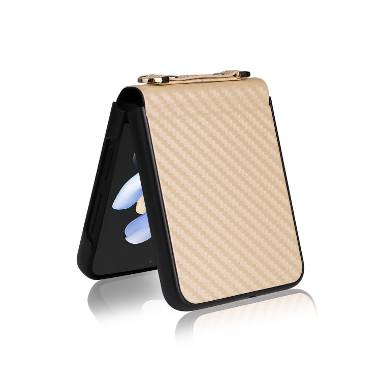 For Samsung Galaxy Z Flip3 5G Carbon Fiber Texture Shock-proof PU Phone Case