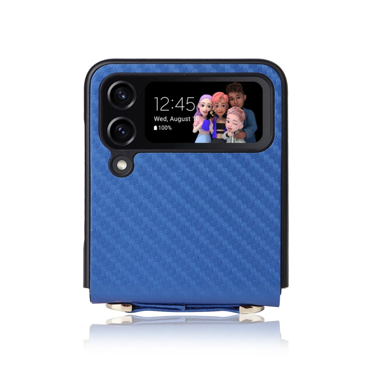 For Samsung Galaxy Z Flip3 5G Carbon Fiber Texture Shock-proof PU Phone Case