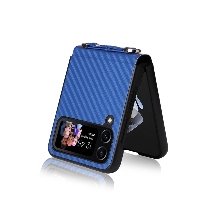 For Samsung Galaxy Z Flip3 5G Carbon Fiber Texture Shock-proof PU Phone Case