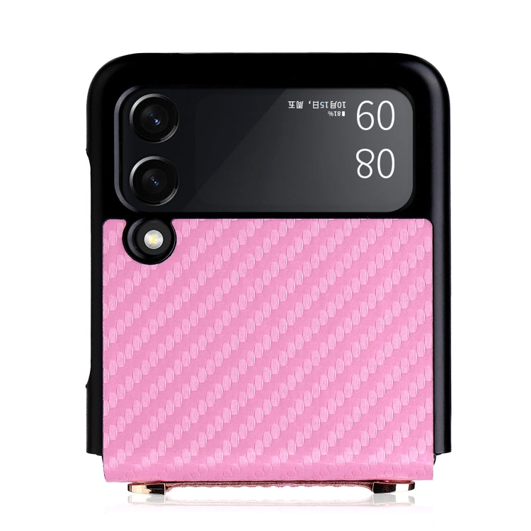 For Samsung Galaxy Z Flip3 5G Carbon Fiber Texture Shock-proof PU Phone Case