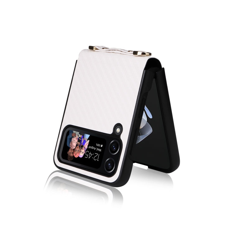 For Samsung Galaxy Z Flip3 5G Carbon Fiber Texture Shock-proof PU Phone Case