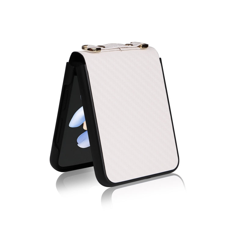 For Samsung Galaxy Z Flip3 5G Carbon Fiber Texture Shock-proof PU Phone Case