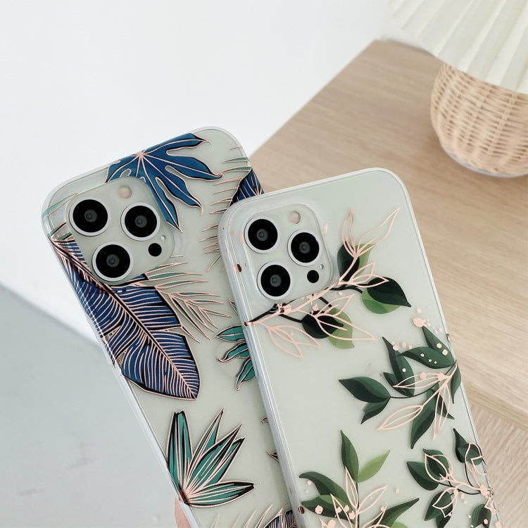 For iPhone 12 Pro Max Plating Transparent Double-sided Film IMD TPU Phone Case