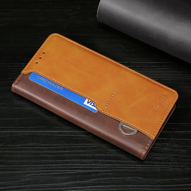 For Samsung Galaxy A22 4G Retro Texture Contrast Color Buckle Horizontal Flip Leather Case with Holder