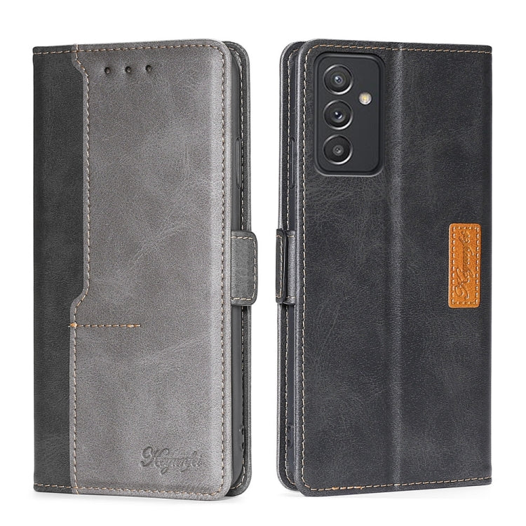 For Samsung Galaxy A82 5G / Quantum 2 Retro Texture Contrast Color Buckle Horizontal Flip Leather Case with Holder