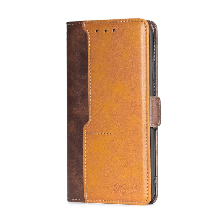 For Samsung Galaxy A82 5G / Quantum 2 Retro Texture Contrast Color Buckle Horizontal Flip Leather Case with Holder