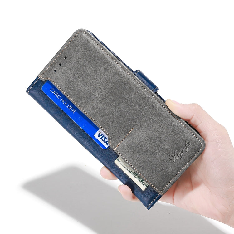 For Samsung Galaxy M12 / F12 Retro Texture Contrast Color Buckle Horizontal Flip Leather Case with Holder