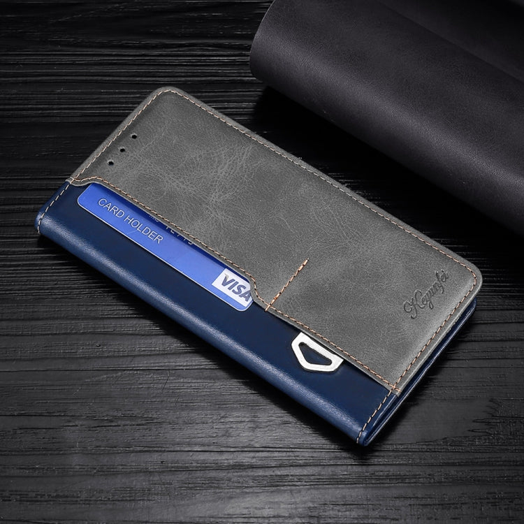For Samsung Galaxy M12 / F12 Retro Texture Contrast Color Buckle Horizontal Flip Leather Case with Holder